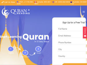 'quranreading.com' screenshot