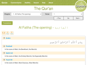 'quranx.com' screenshot