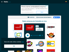 'radios.com.co' screenshot