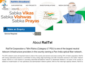 'railtelindia.com' screenshot
