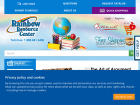 'rainbowresource.com' screenshot