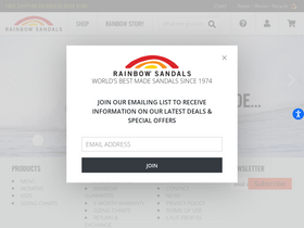 'rainbowsandals.com' screenshot