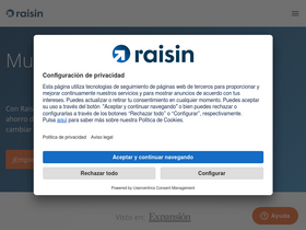 'raisin.es' screenshot