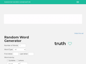 'randomwordgenerator.com' screenshot