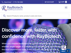 'raybiotech.com' screenshot
