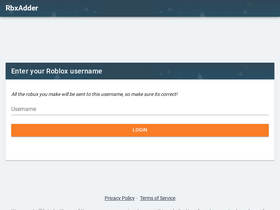 'rbxadder.com' screenshot