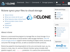 'rclone.org' screenshot