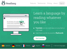 'readlang.com' screenshot