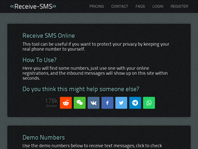 'receive-sms.com' screenshot