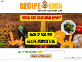 'recipelion.com' screenshot