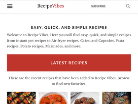 'recipevibes.com' screenshot