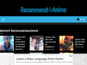 'recommendmeanime.com' screenshot
