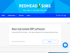 'redheadsims-cc.com' screenshot