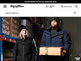 'refrigiwear.com' screenshot