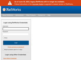 'refworks.com' screenshot