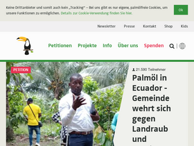 'regenwald.org' screenshot