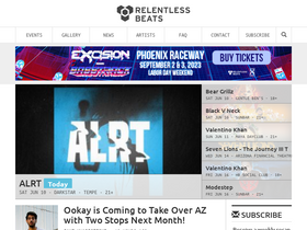 'relentlessbeats.com' screenshot