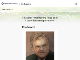 'remembering.ca' screenshot