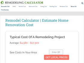 'remodelingcalculator.org' screenshot