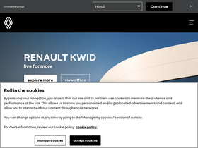 'renault.co.in' screenshot