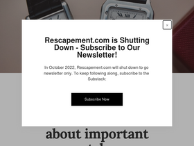 'rescapement.com' screenshot