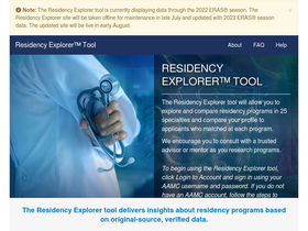 'residencyexplorer.org' screenshot