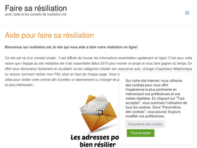 'resiliation.net' screenshot
