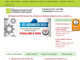 'resonance.ac.in' screenshot
