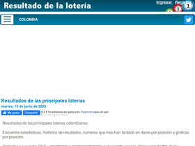 'resultadodelaloteria.com' screenshot