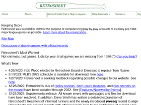 'retrosheet.org' screenshot