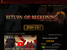 'returnofreckoning.com' screenshot