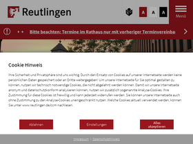 'reutlingen.de' screenshot