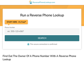 'reversephonelookup.com' screenshot