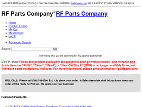 'rfparts.com' screenshot