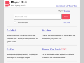 'rhymedesk.com' screenshot