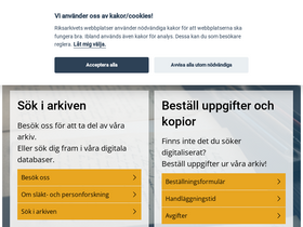 'riksarkivet.se' screenshot