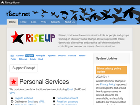 'riseup.net' screenshot