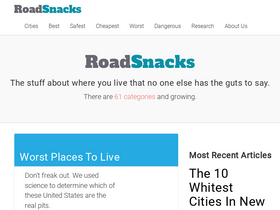 'roadsnacks.net' screenshot