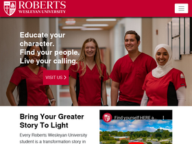 'roberts.edu' screenshot