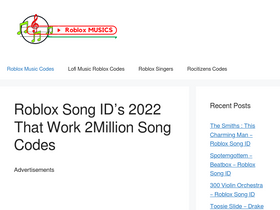 'robloxmusics.com' screenshot