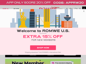 'romwe.com' screenshot