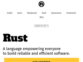 'rust-lang.org' screenshot