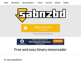 'sabnzbd.org' screenshot