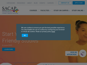 'sacap.edu.za' screenshot