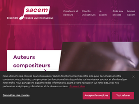 'sacem.fr' screenshot