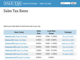 'sale-tax.com' screenshot
