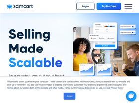 'samcart.com' screenshot