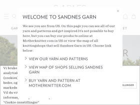 'sandnesgarn.no' screenshot