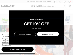'saucony.com' screenshot
