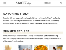 'savoringitaly.com' screenshot